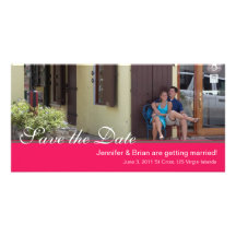 Pink Save the Date Photocard Photo Card Template