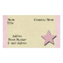 Pink Scalloped Edge Star Business Cards
