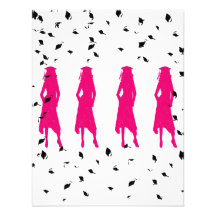 Pink Silhouettes Graduation Party Personalised Invite