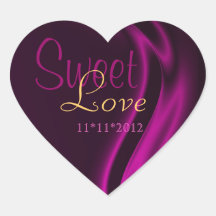 Pink Silk Heart Candy Buffet Sticker