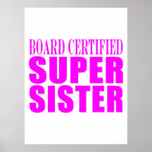 Pink Sisters Birthdays & Christmas : Super Sister Print