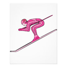 Pink Ski Fast Personalized Invitation
