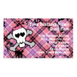 Pink Skull and Crossbones with Hearts and Bow Business Cards