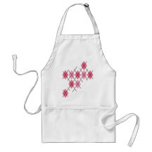 Pink Skull Argyle Apron