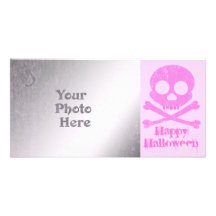 Pink Skull Distressed Photo Card