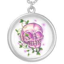 pink skull custom necklace