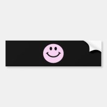 Pink smiley face bumper sticker