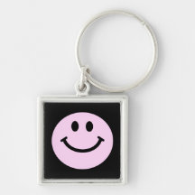 Pink smiley face keychains