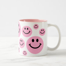 Pink Smiley Faces Mug