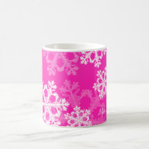 Pink Snowflakes Christmas  mug
