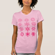 Pink Snowflakes - Women's Short Sleeve Tee (black)
