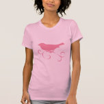 Pink Sparrow with Ribbon T-shirts