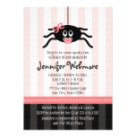 Pink Spider Halloween Baby Shower Invitations