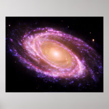 Pink Spiral Galaxy Large Poster