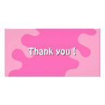 Pink splash thank you design personalized photo card