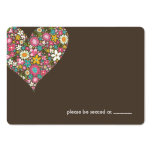Pink Spring Flowers 2 Heart Love Place Card Business Card Templates