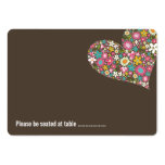 Pink Spring Flowers 2 Heart Wedding Place Card Business Card