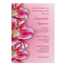 Pink Stargazer  Birthday Invitation