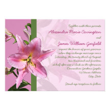 Pink Stargazer Lily Wedding invitation 3