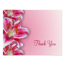 Pink Stargazer Thank You Card Invite
