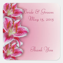 Pink Stargazer Wedding Stickers