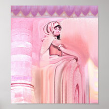 Pink statue print