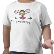 Pink Stick Figure Cheerleader T-shirts and Gifts