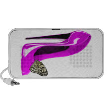Pink Stiletto and Butterfly Doodle Mp3 Speakers