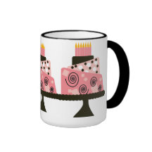 Pink Strange Birthday Cake Mug