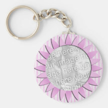Pink stripe flower keychains