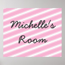Pink Stripe Patter Kid Girl Poster Wall Art