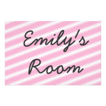 Pink Stripe Text Pattern Photo Print Wall Art