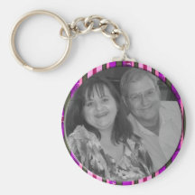 pink stripes frame key chains