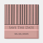 Pink Stripes Save The Date Fridge Magnets