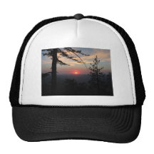 Pink Sunset With Pine Tree And Clouds At Yosemite, Hat