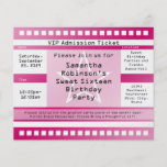 Pink Sweet Sixteen Star Ticket Flyer