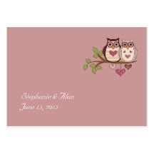Pink Sweethoots Wedding Place Cards Business Cards