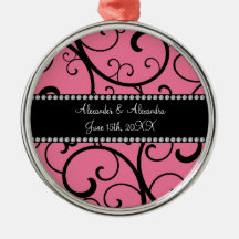 pink swirls wedding favors christmas tree ornament