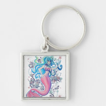Pink Tailfin Mermaid Key Chain