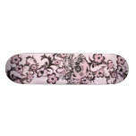 Pink Tattoo Skull Skate Deck