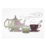 Pink Tea Time Invitiation Announcement