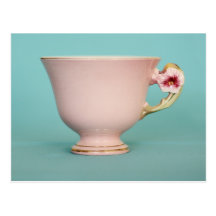 Pink Teacup Postcard