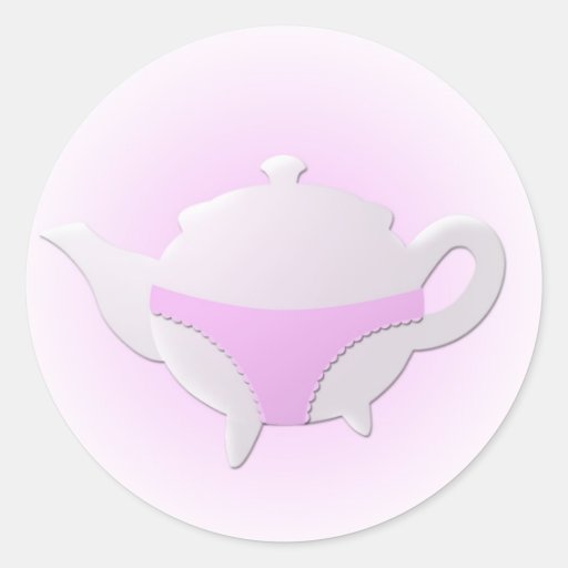 Pink teapot and lingerie sticker