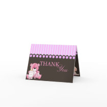 Pink Teddy Bear Thank You Card