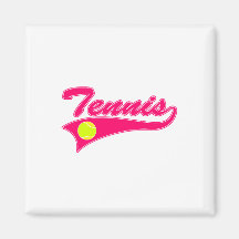 Pink Tennis Refrigerator Magnet