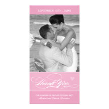 Pink Thank You Photo Card (4x8)
