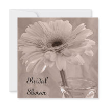 Pink Tinted Daisy Bridal Shower Invitations