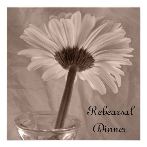 Pink Tinted Daisy Rehearsal Dinner Invitation