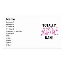 Pink Totally Awesome Nani T-shirts and Gifts Business Cards