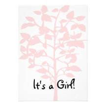 Pink Tree Baby Shower Invitation